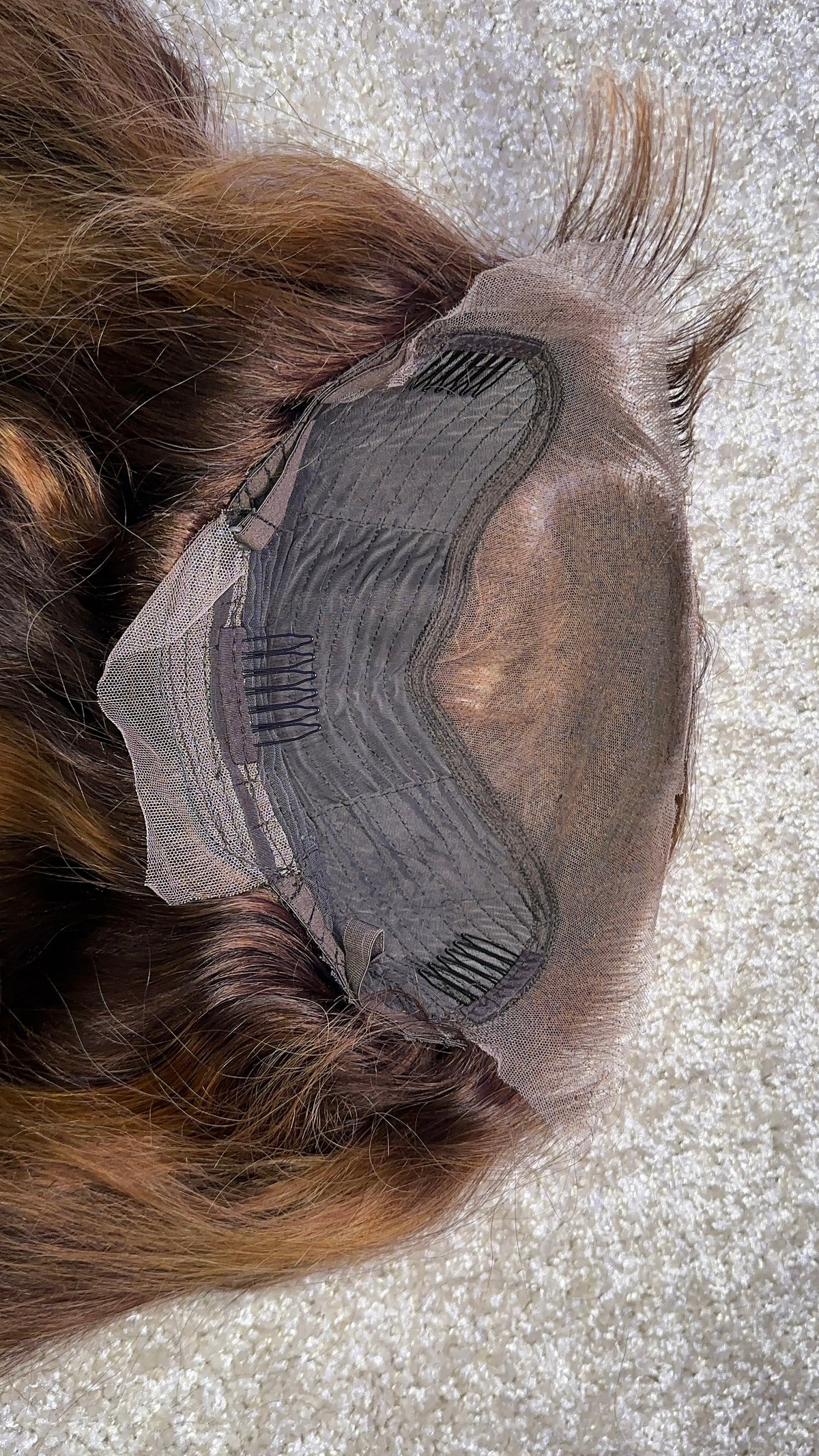 Brown Highlighted Straight Wig